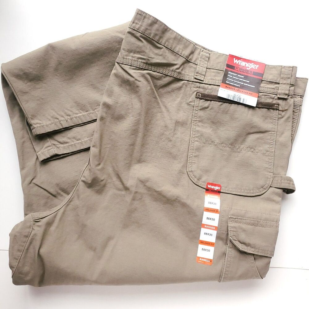 NEW Wrangler Riggs Cargo Pants Men 58x30 Ranger Relaxed Fit Work Outdoor Utility